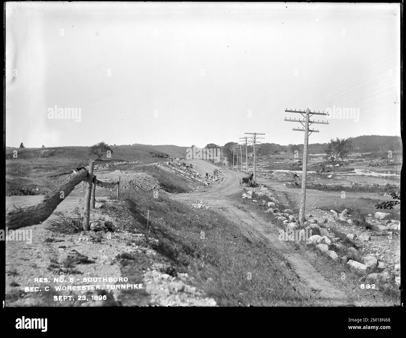 Sudbury Reservoir, Section C, new location of Worcester Turnpike, east