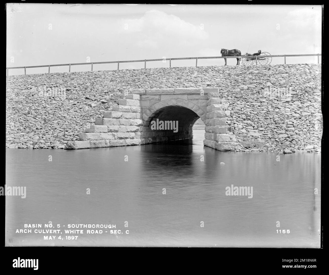 Sudbury Reservoir, Section C, arch culvert and riprap on the westerly ...