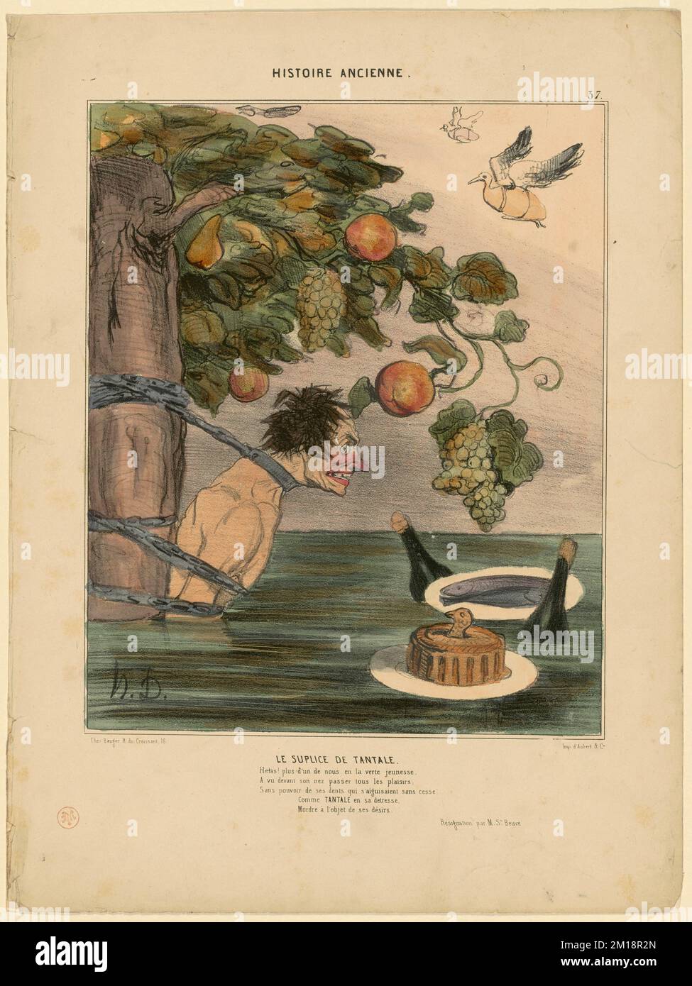 Le supplice de Tantale. Honoré Daumier (18081879). Lithographs Stock