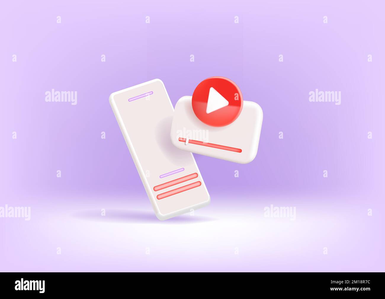 3d social media with live streaming and emotion on browser in blue background. Stock Vector
