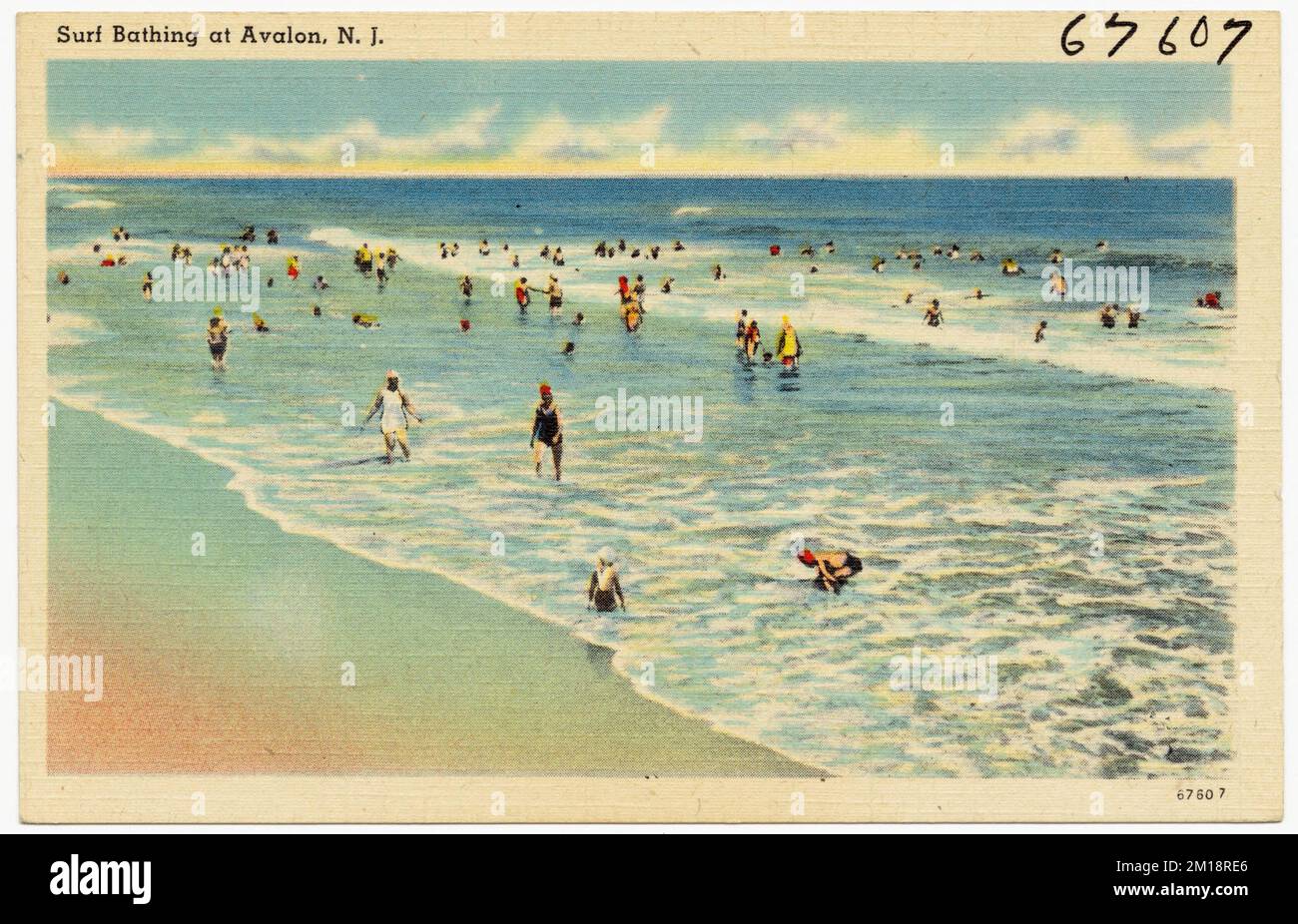 Surf bathing at Avalon, N. J. , Beaches, Tichnor Brothers Collection ...