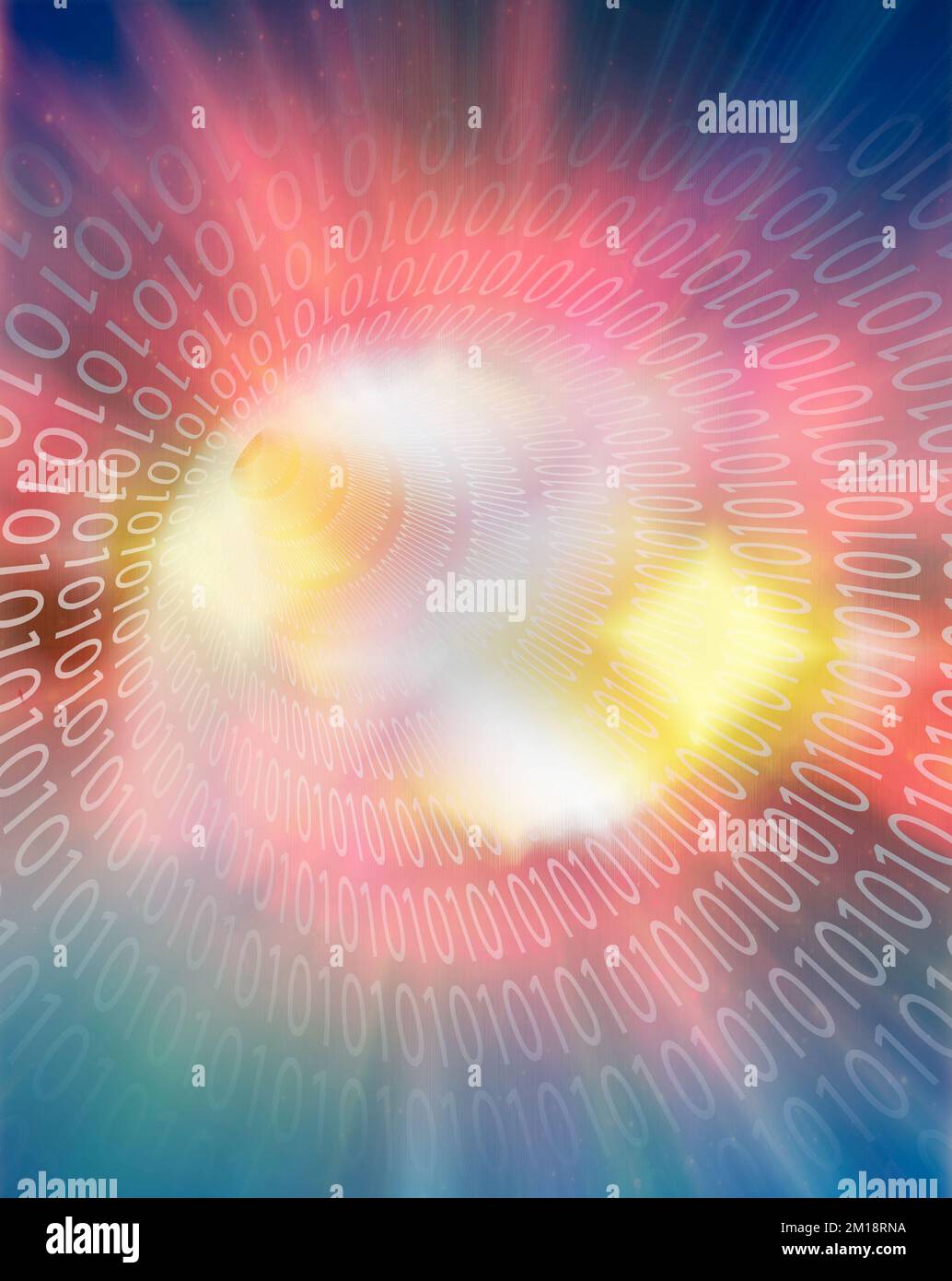 Binary Tunnel Light. 3D rendering Stock Photo - Alamy