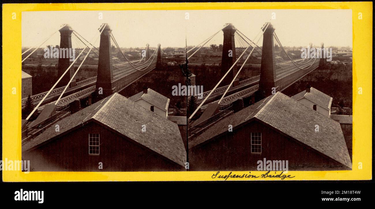 The suspension bridge, general view , Suspension bridges Stock Photo