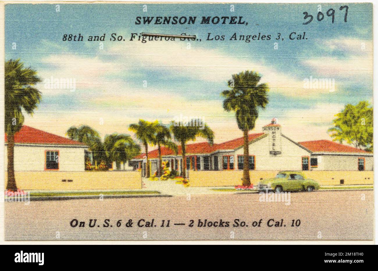 Swenson Motel, 88th and So. Figueroa Sts., Los Angeles 3, Cal. , Motels, Tichnor Brothers Collection, postcards of the United States Stock Photo