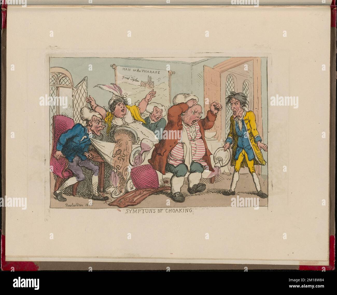 Symptons of choaking , Accidents, Surprise. Thomas Rowlandson (1756-1827). Prints and Drawings Stock Photo