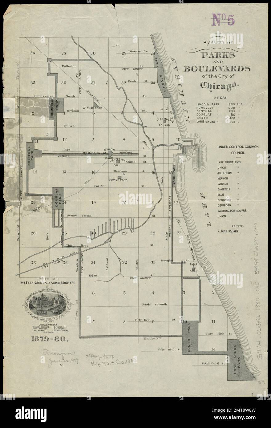 Early 20th century chicago map hi-res stock photography and images
