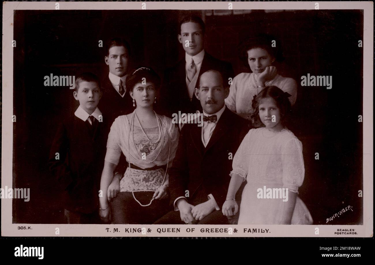 T. M. King and Queen of Greece & family , Rulers, Families, Constantine