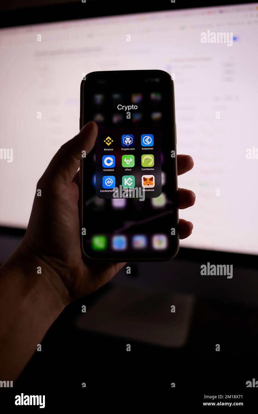 Group of Crypto Wallet and Market Applications on Apple iPhone Stock Photo  - Alamy