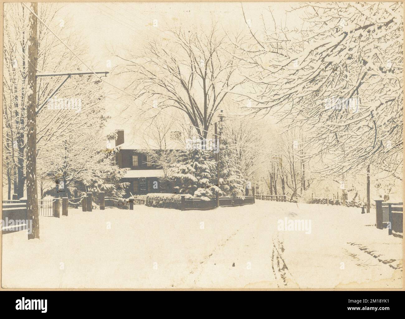 T.B. Aldrich house. Ponkapoag , Houses, Residential streets, Snow. The