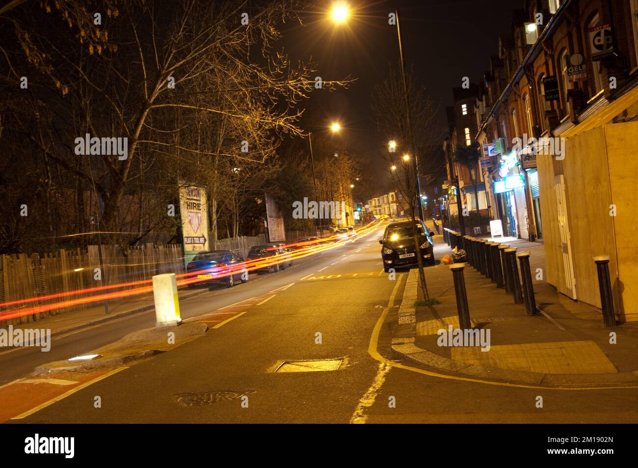 London by Night, Car lights at night, London, UK Stock Photo