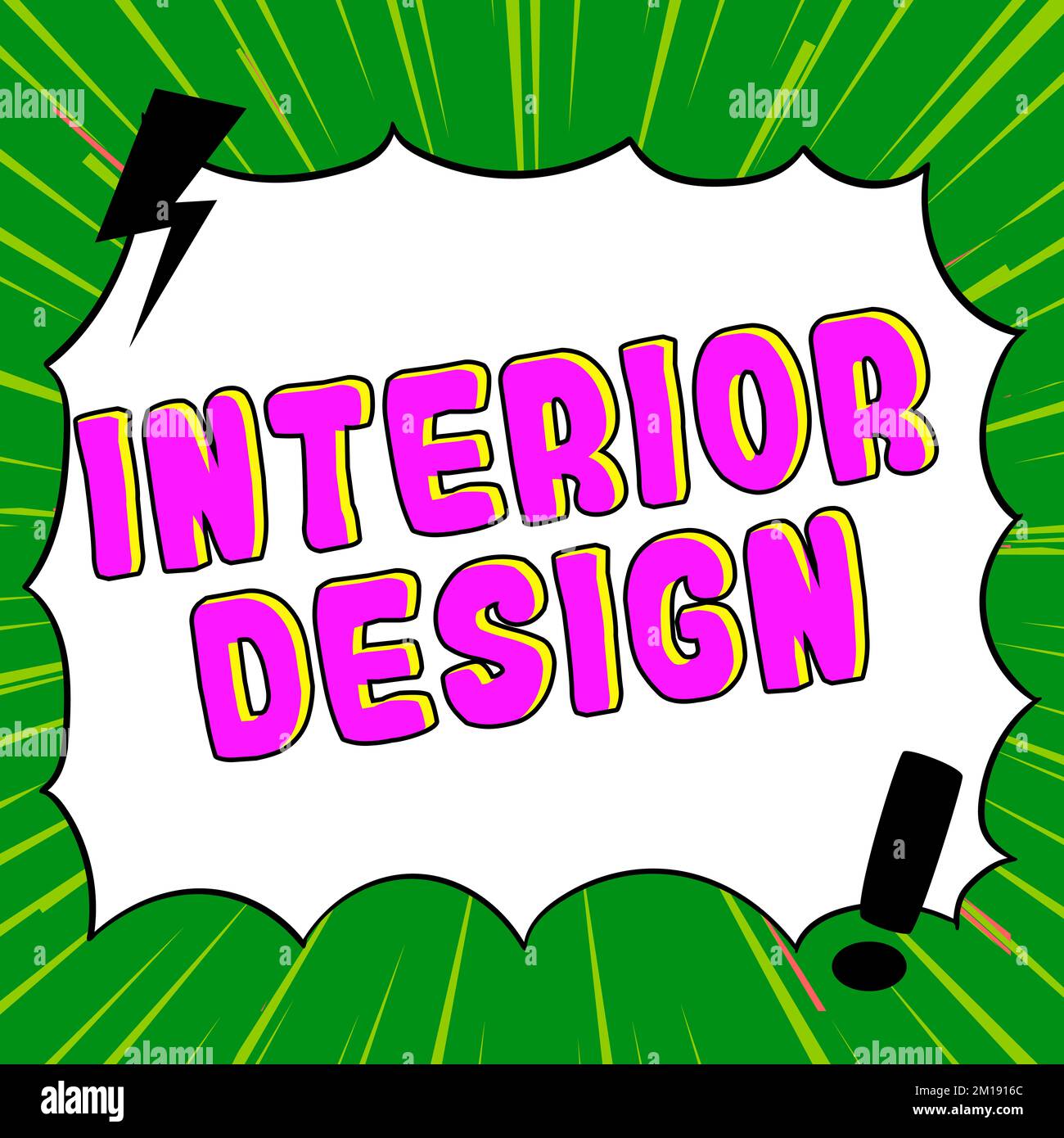 Sign displaying Interior Design. Business idea the art of designing the ...