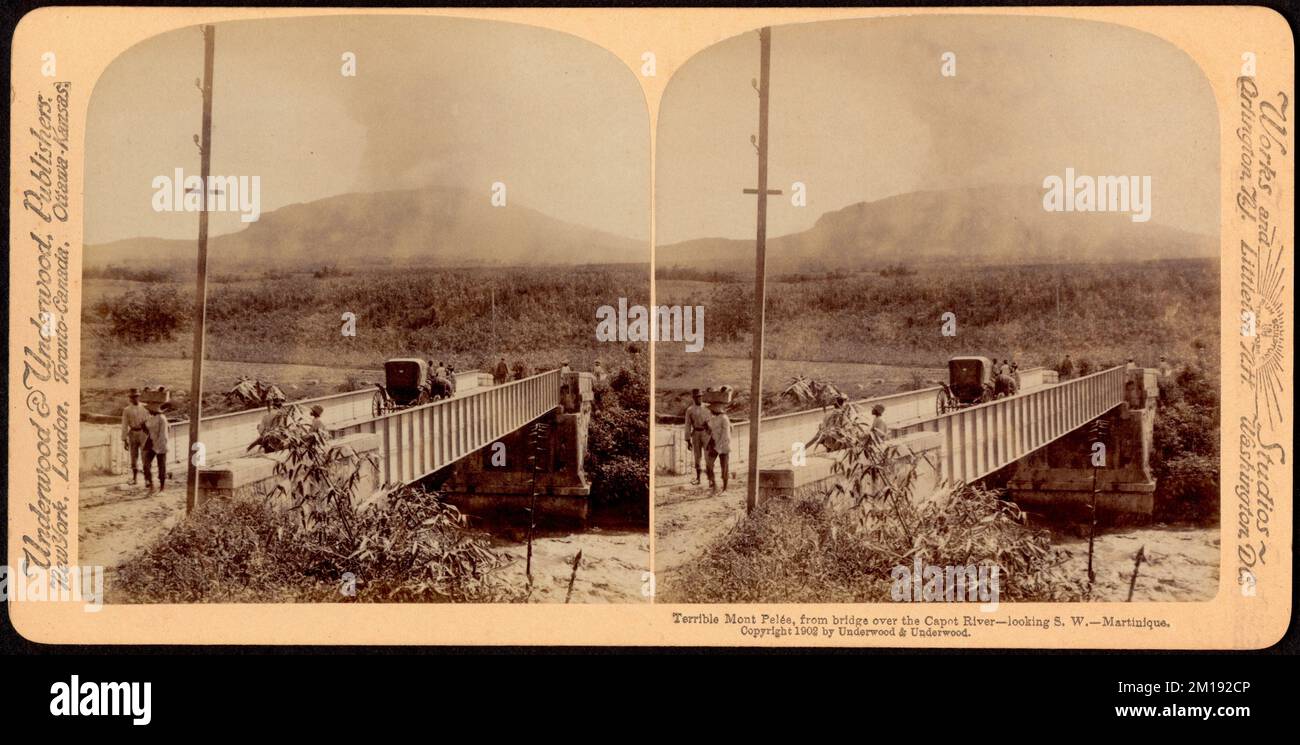 Terrible Mont Pelée, from bridge over the Capot River looking S.W