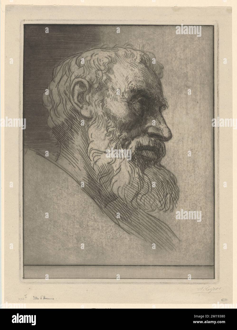 Tête d'homme , Alphonse Legros (1837-1911) Stock Photo
