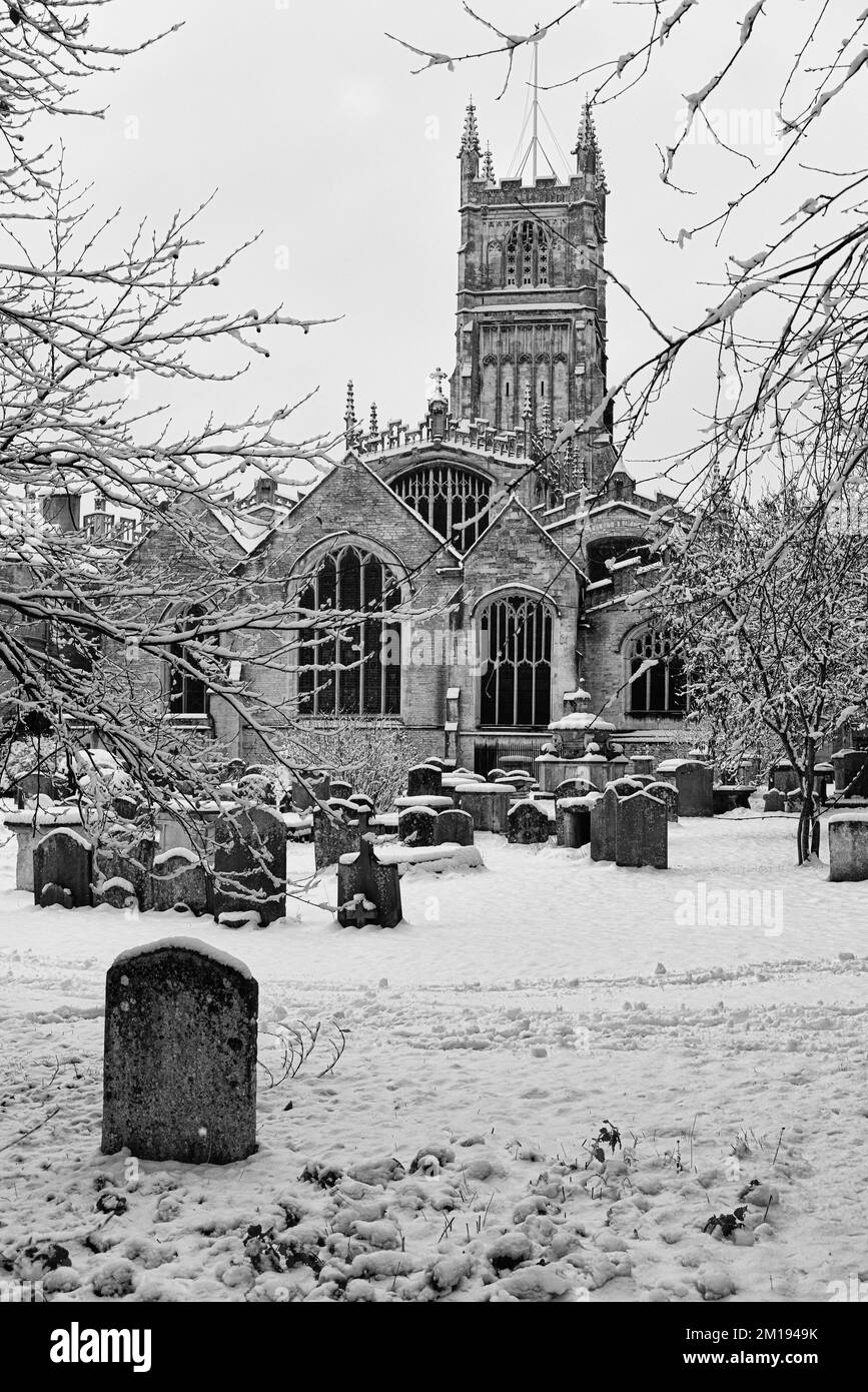 Scenes In Cirencester During Recent Snowfall.A Former Roman Town And Historic Wool Trade Town Stock Photo