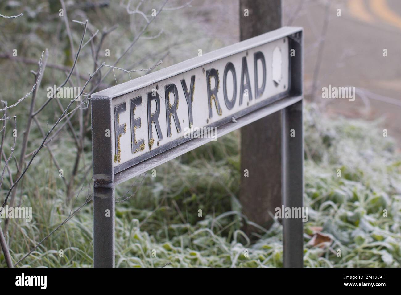 Essex, Britain 11th December 2022. Heavy Frost at Ferry Road, Benfleet. Stock Photo