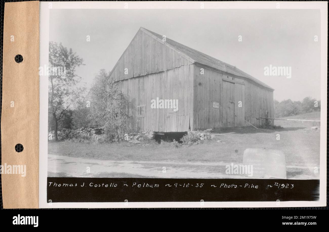 Thomas J. Costello, barn, Pelham, Mass., Sep. 12, 1935 Parcel no. 346