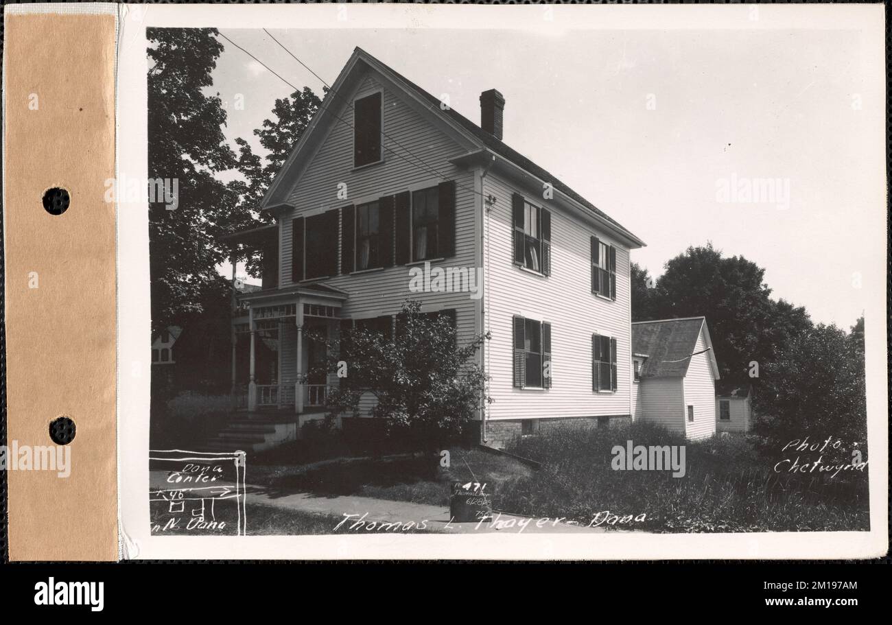 Thomas L. Thayer, house, shed, Dana, Mass., June 28, 1928 Parcel no