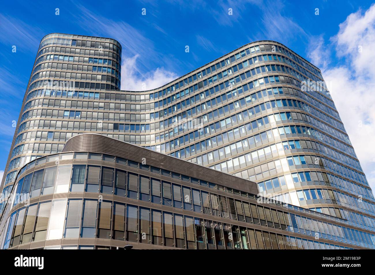 Modern buildings in Vienna. Beautiful buildings with large glass windows in Vienna, Austria. Stock Photo