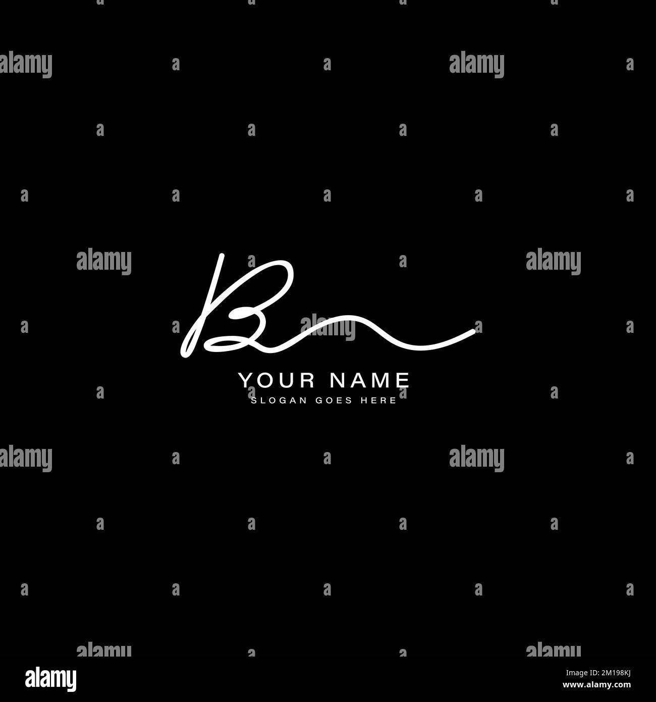 Initial Letter B Logo, Handwritten and Signature in joining style for Business Name with Alphabet B Stock Vector