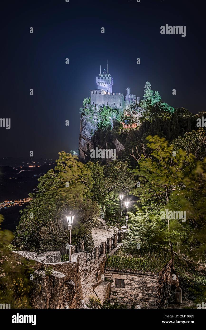 San Marino by night Stock Photo - Alamy