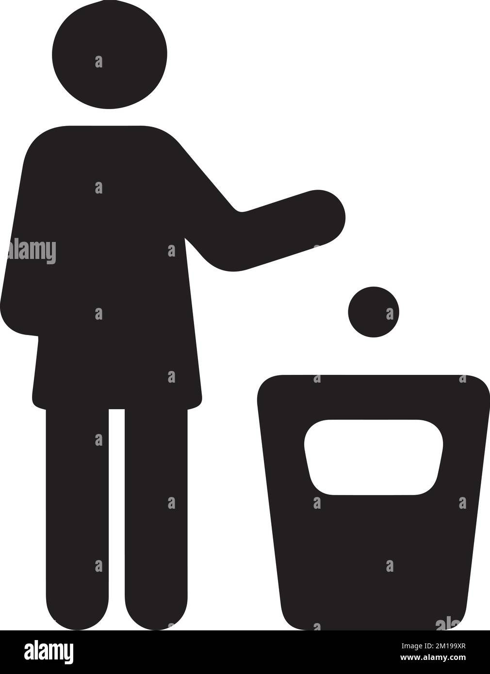 Litter Sign Symbol, Rubbish Bins, Waste Paper Baskets, Recycling symbol, Recycling bin, rubbish recycling icon Stock Vector