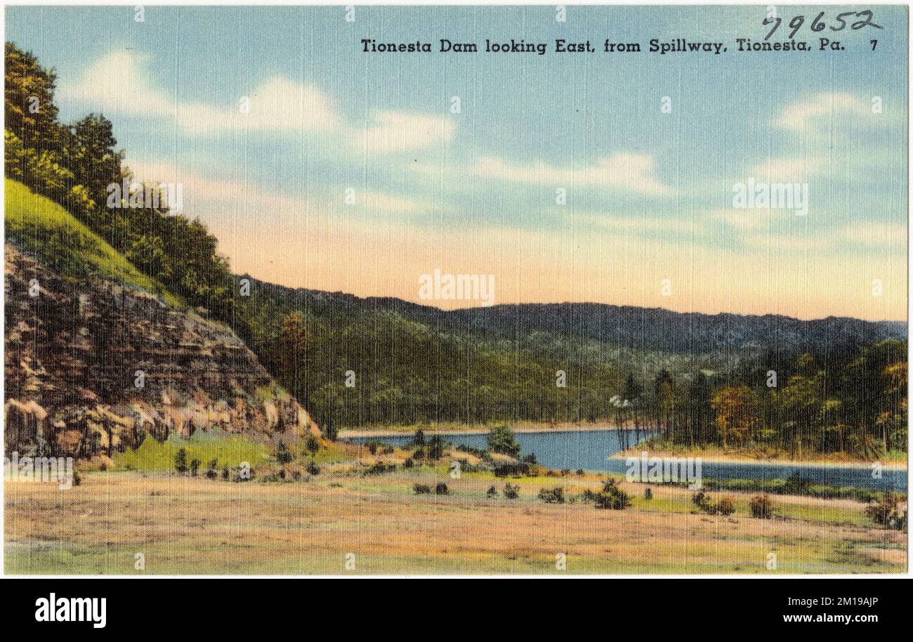Tionesta Dam looking east, from Spillway, Tionesta, Pa. , Valleys