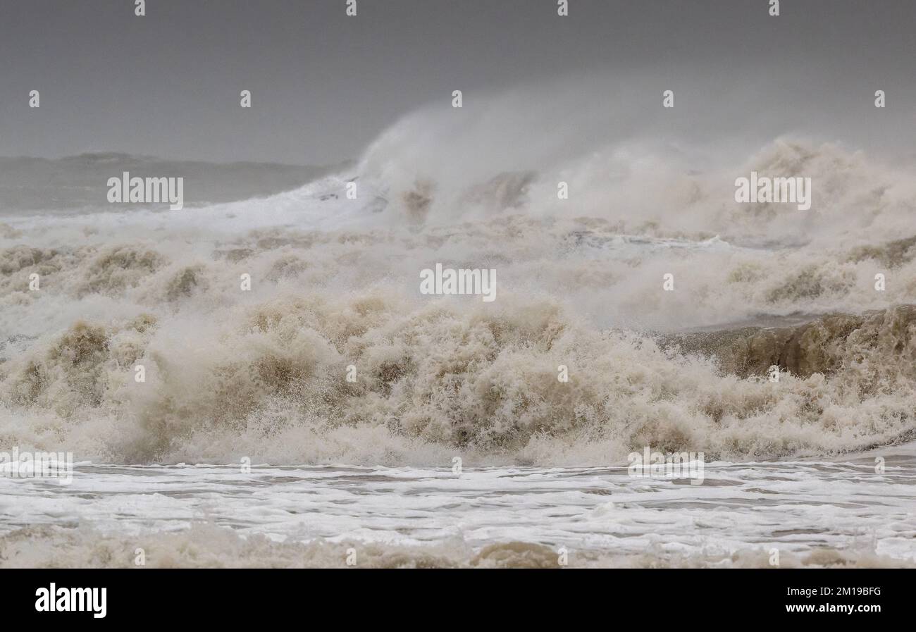 Rough seas in the Gulf of Mexico, south Texas, after winter gales Stock ...