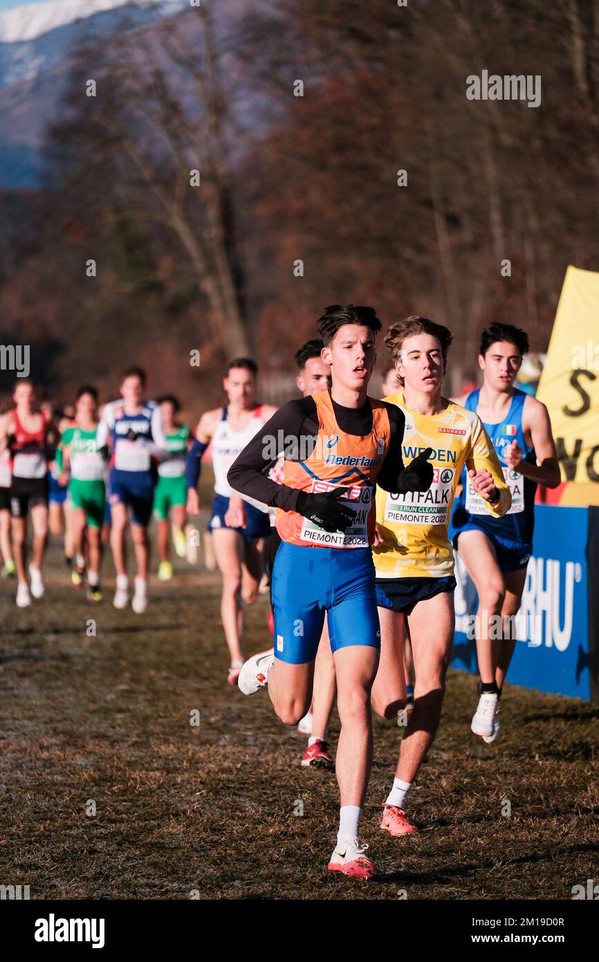 TURIN, ITALY - DECEMBER 11: Juan Zijderlaan of the Netherlands competing on the U20 Men Race during the European Cross Country Championships on December 11, 2022 in Turin, Italy (Photo by Federico Tardito/BSR Agency) Credit: BSR Agency/Alamy Live News Stock Photo