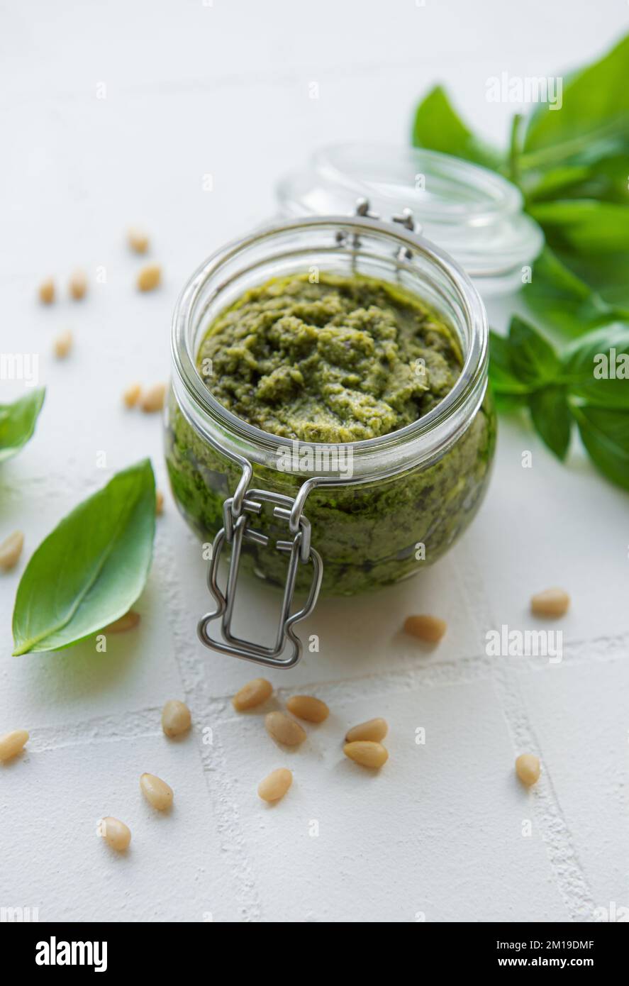 Curated visual reference: Fresh Made Pesto Sauce Green Basil Pesto Ingredient For Pesto Photo Inspiration