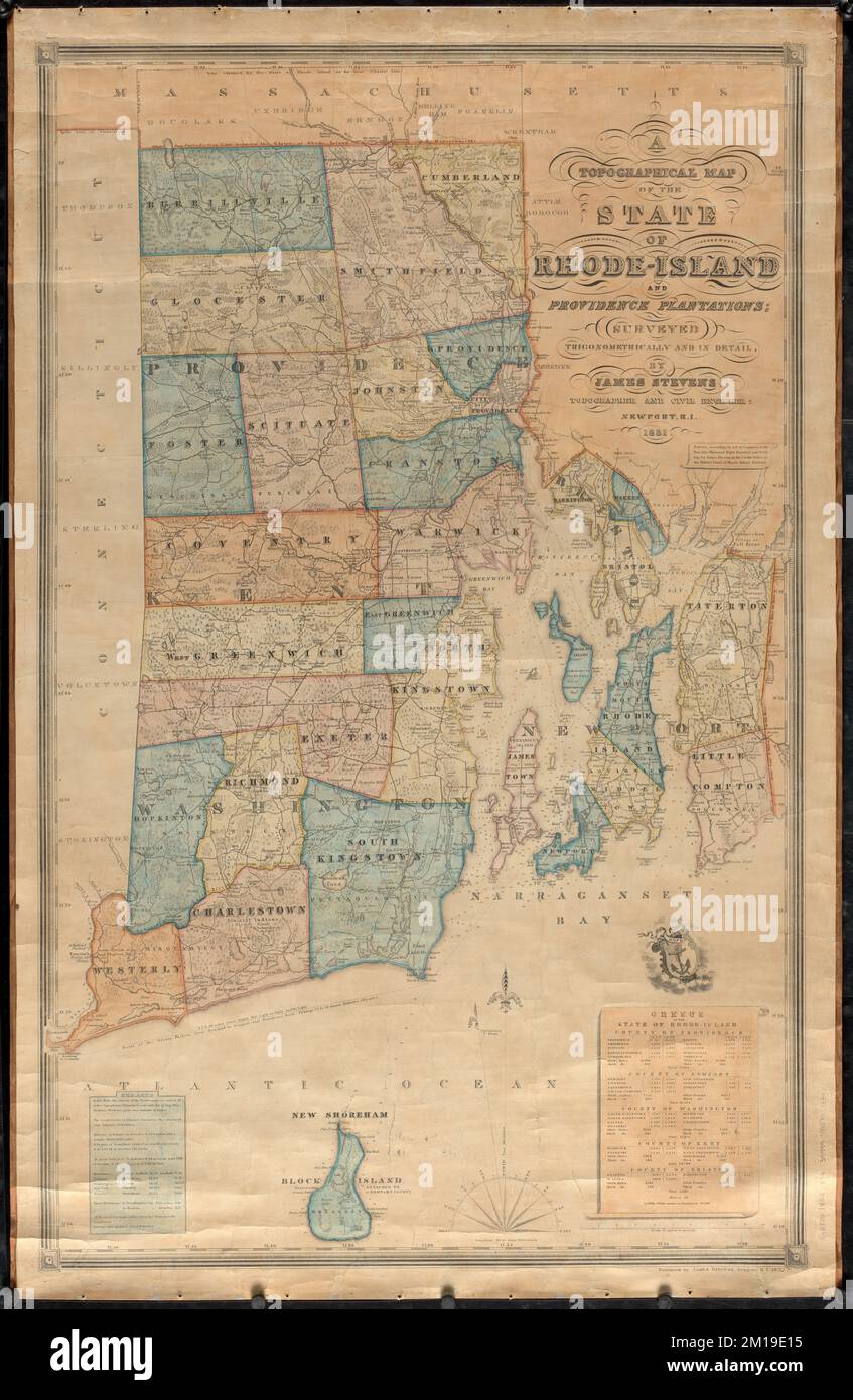 A Topographical Map Of The State Of Rhode Island And Providence Plantations Real Property