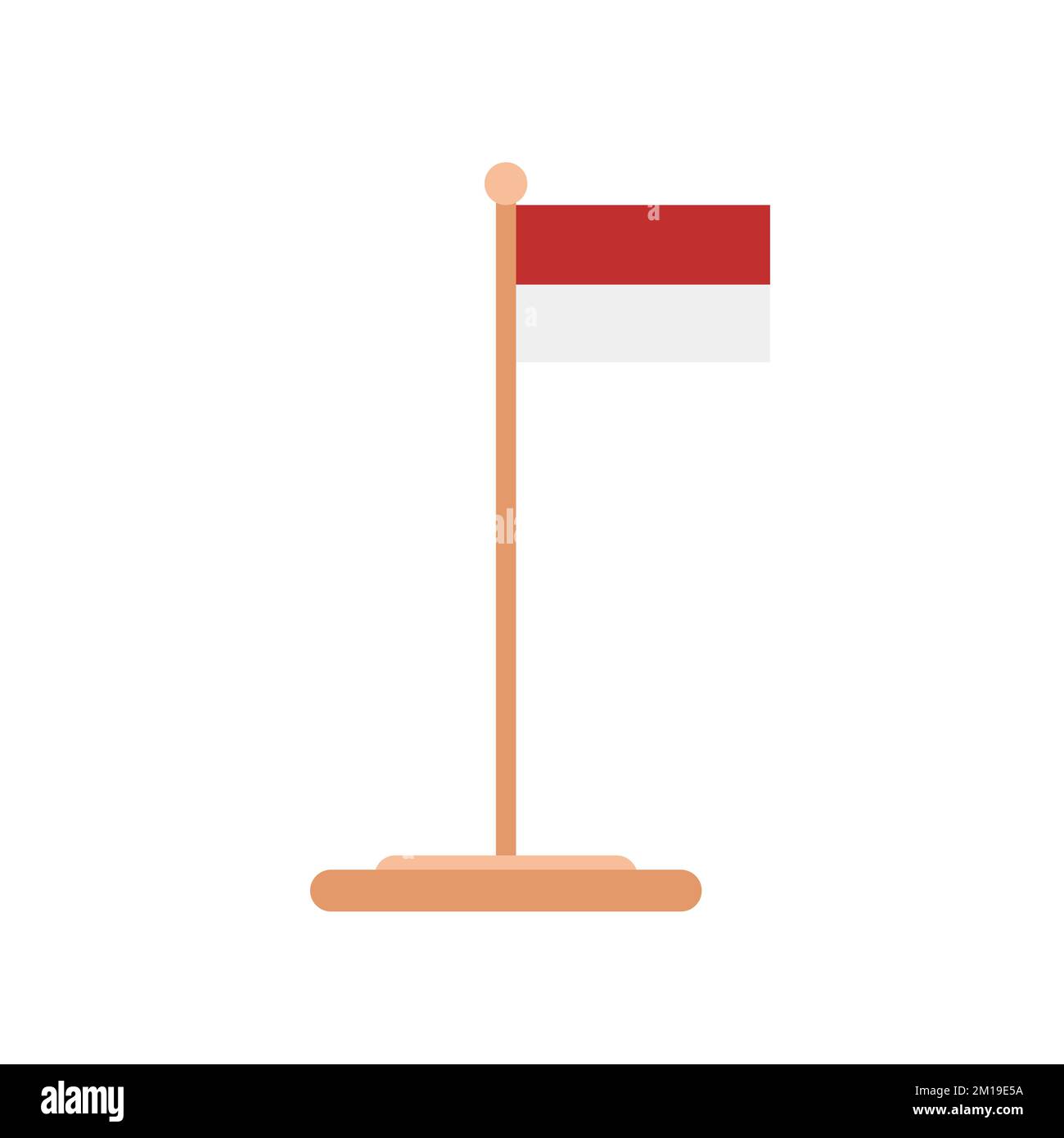 A red and white Poland flag on the pillar with white background Stock ...
