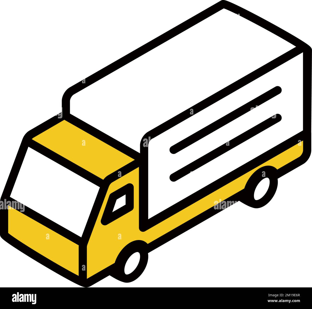 Simple isometric illustration of a cargo truck, transportation