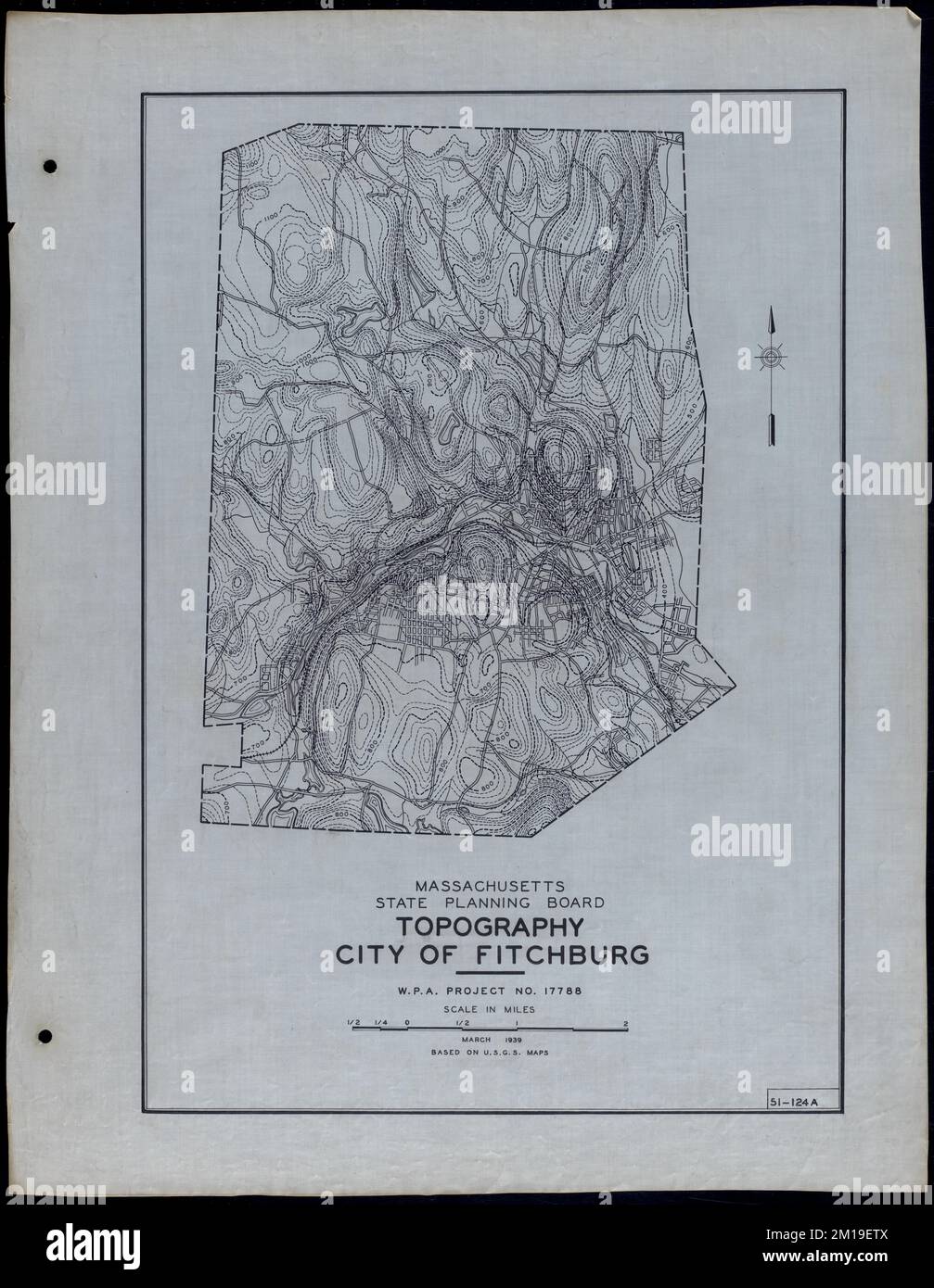 Topography City of Fitchburg , Roads, Cities and towns, Land use mapping, Soil mapping, United States. Works Progress Administration, United States. Work Projects Administration. Massachusetts. State Planning Board Stock Photo
