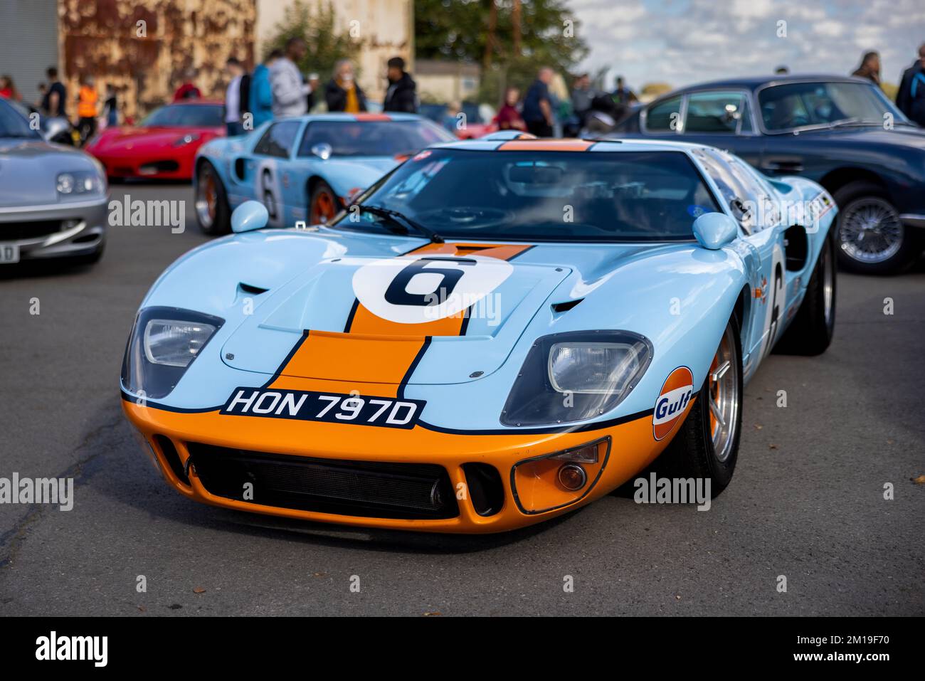 GT40 Le Mans Coupe ‘HON 797D’ on display at the October Scramble held at the Bicester Heritage Centre on the 9th October 2022 Stock Photo