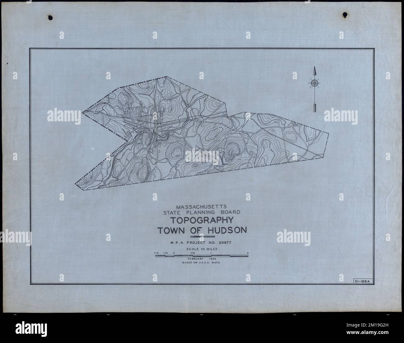 Topography Town of Hudson , Roads, Cities and towns, Land use mapping, Soil mapping, United States. Works Progress Administration, United States. Work Projects Administration. Massachusetts. State Planning Board Stock Photo