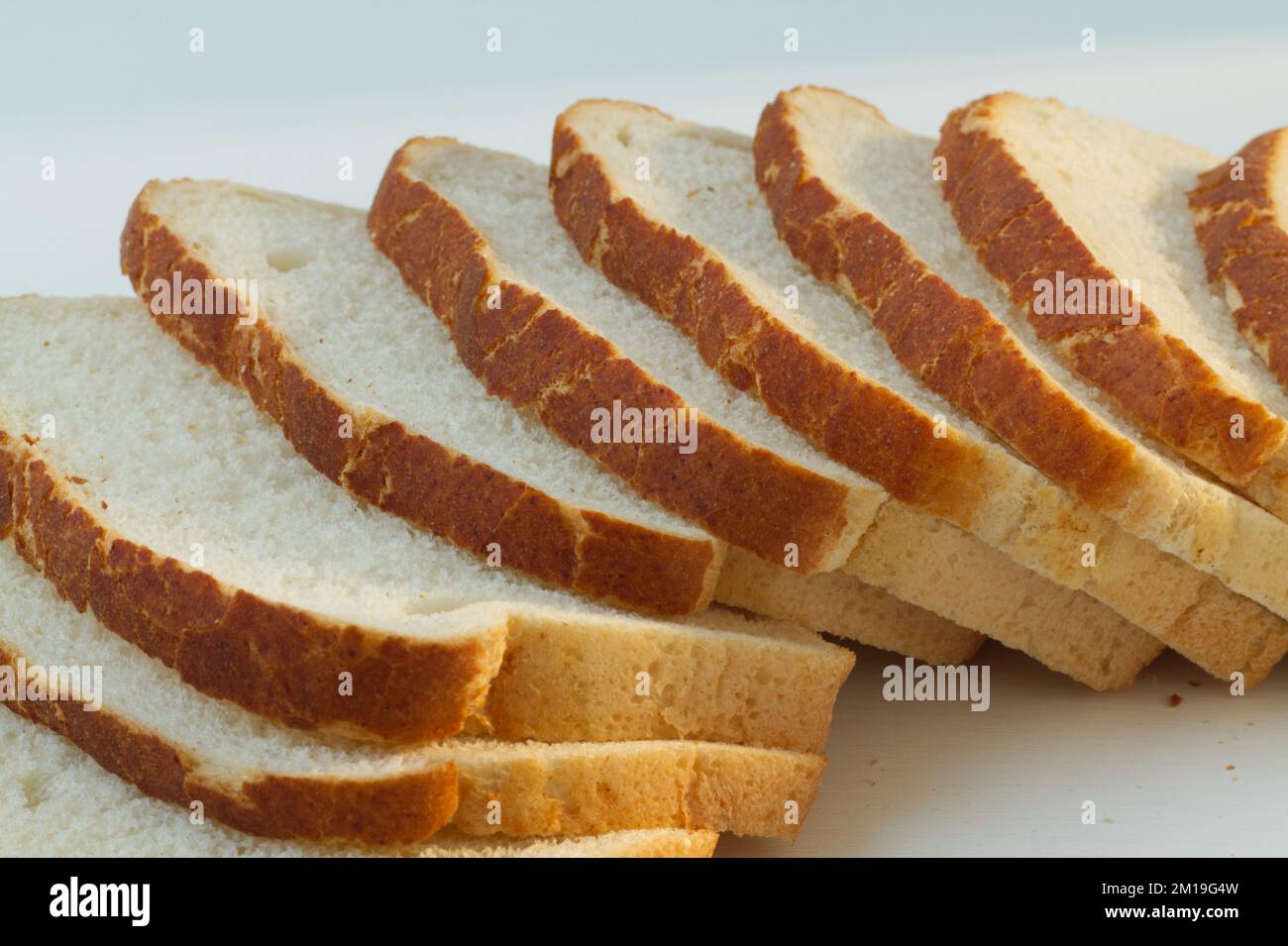 Slices of Tiger bread on a white background Stock Photo