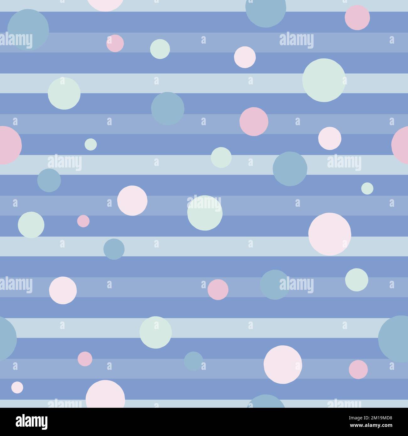 Pastel circles over stripes seamless pattern Stock Vector