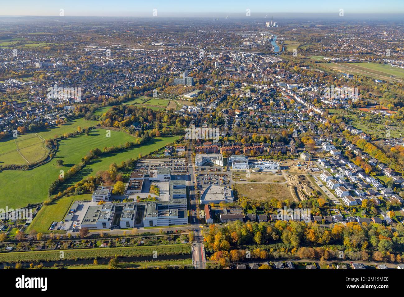 Aerial view, city view of Hamm with HammLippstadt University of