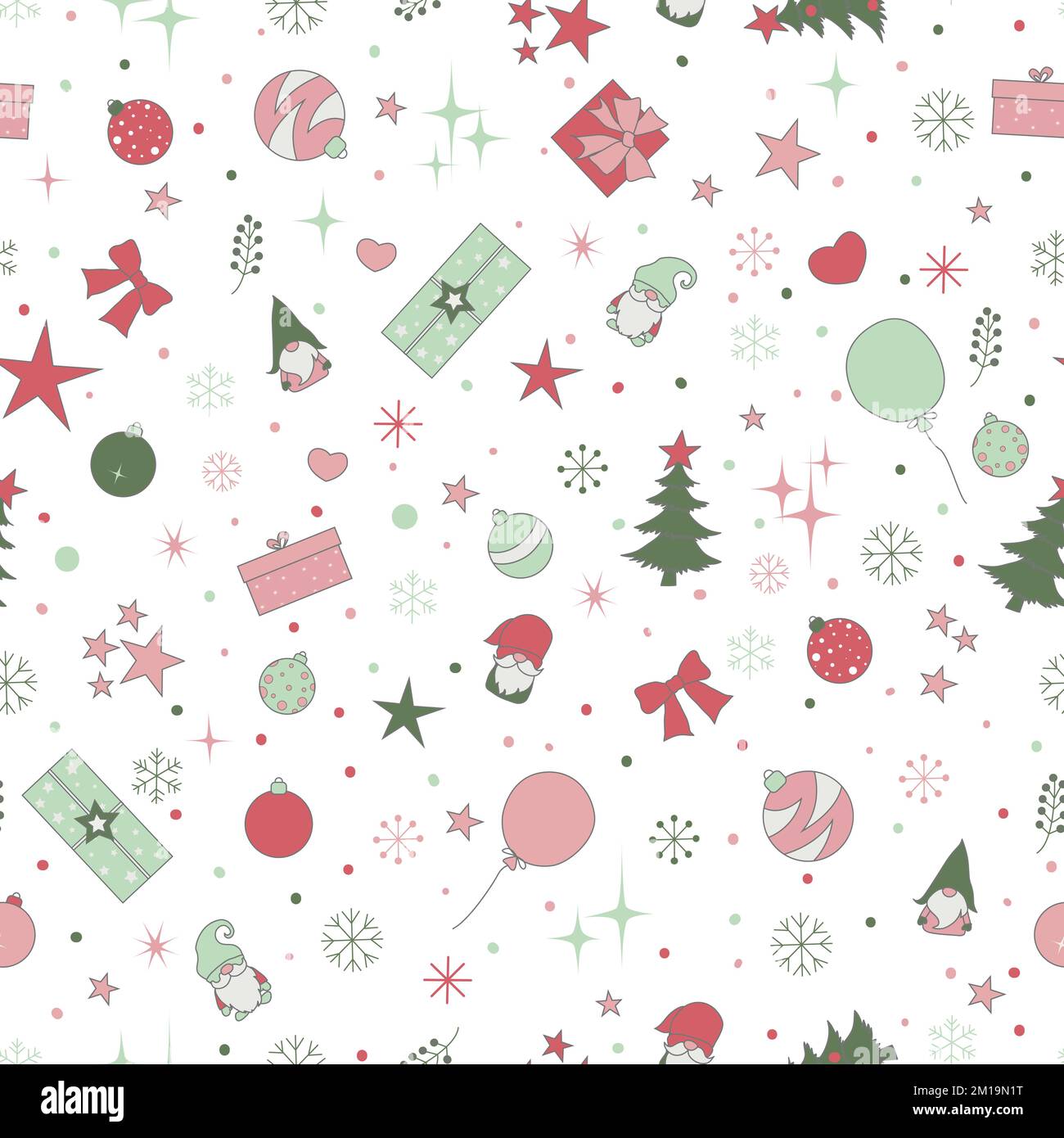 Christmas elements vector seamless pattern Stock Vector