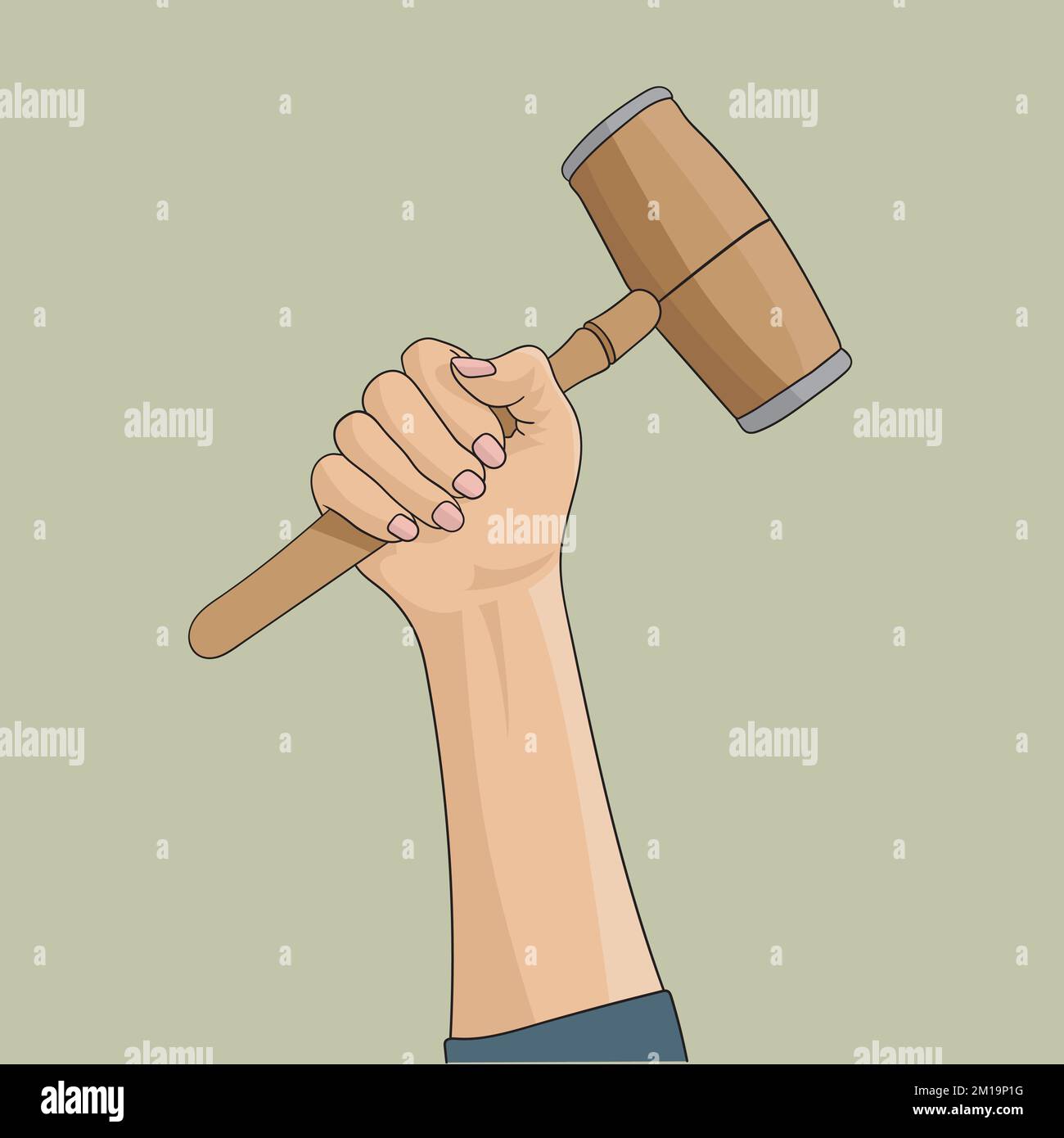 Hand holding a meat hammer vector illustration Stock Vector Image & Art ...
