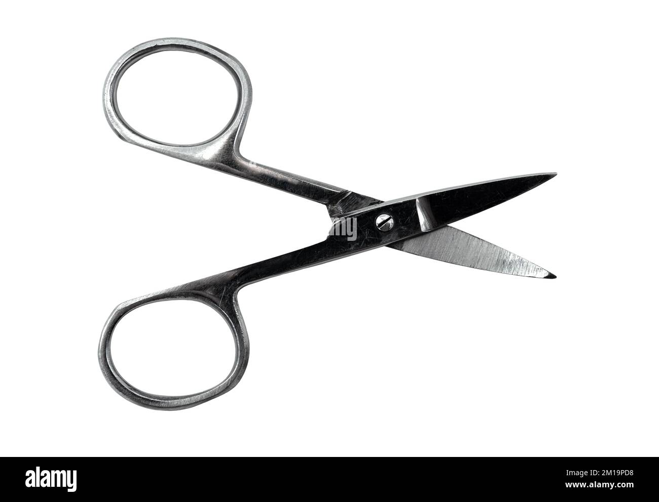 Scissors for manicure on a white background. scissors isolate Stock Photo
