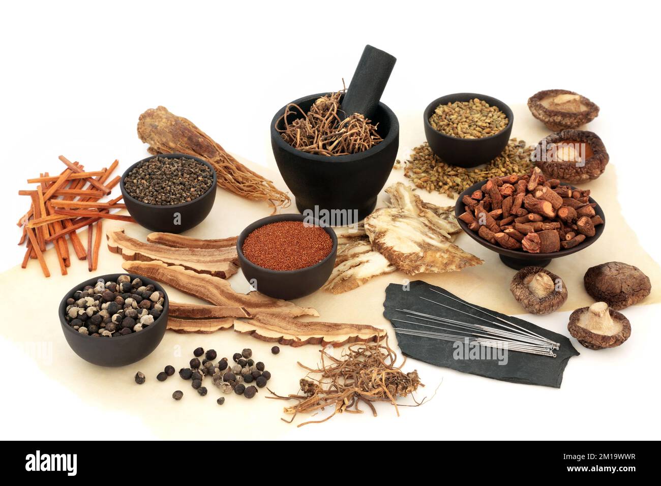Herbs and acupuncture Cut Out Stock Images & Pictures Alamy