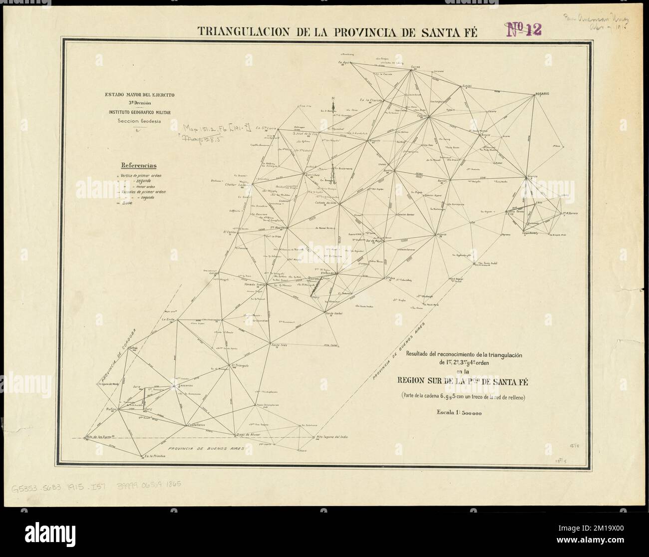Triangulacion de la provincia de Santa Fé , Triangulation, Argentina ...