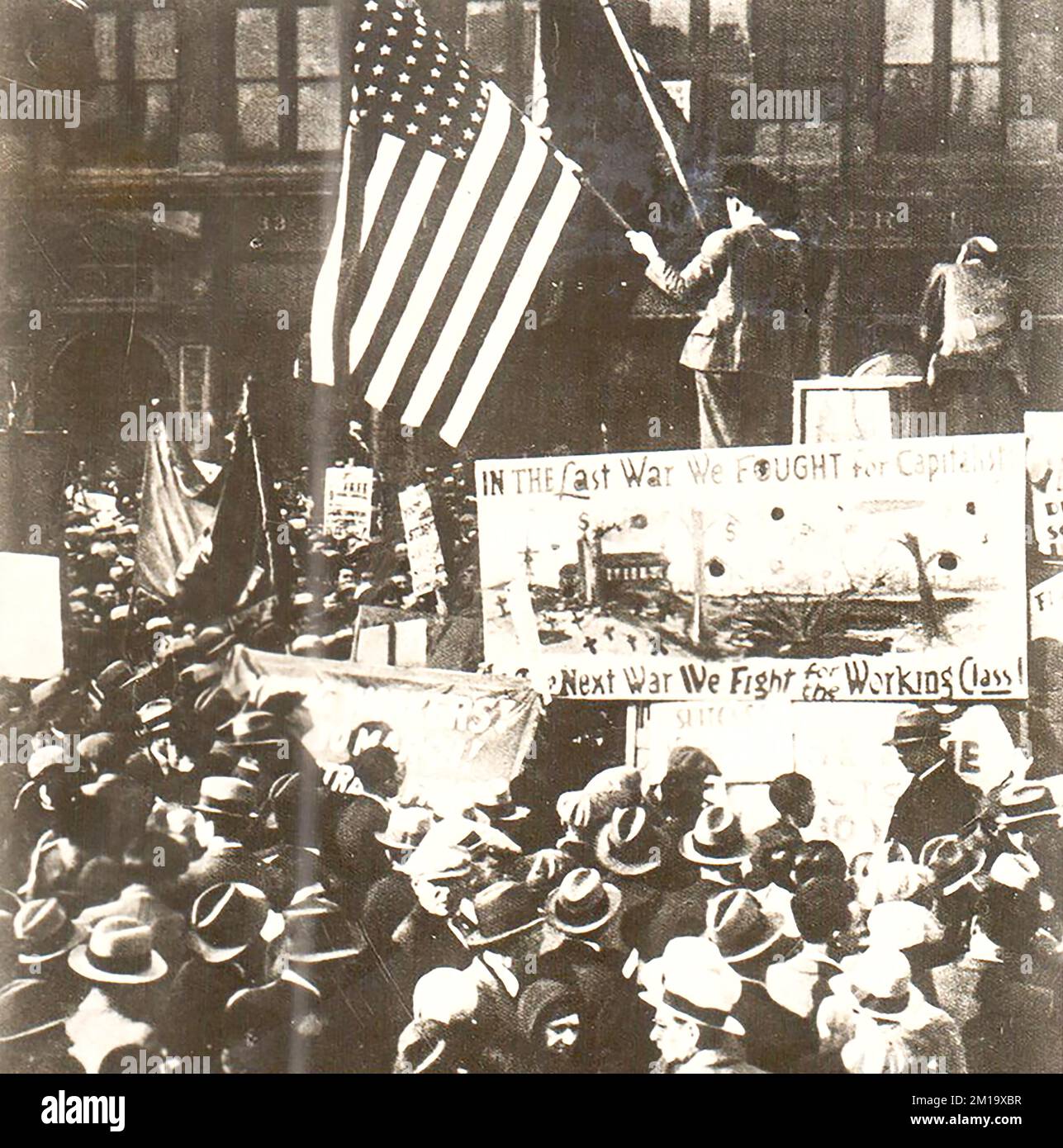 Anti-war communist demonstration. USA, New York, 1933. Stock Photo