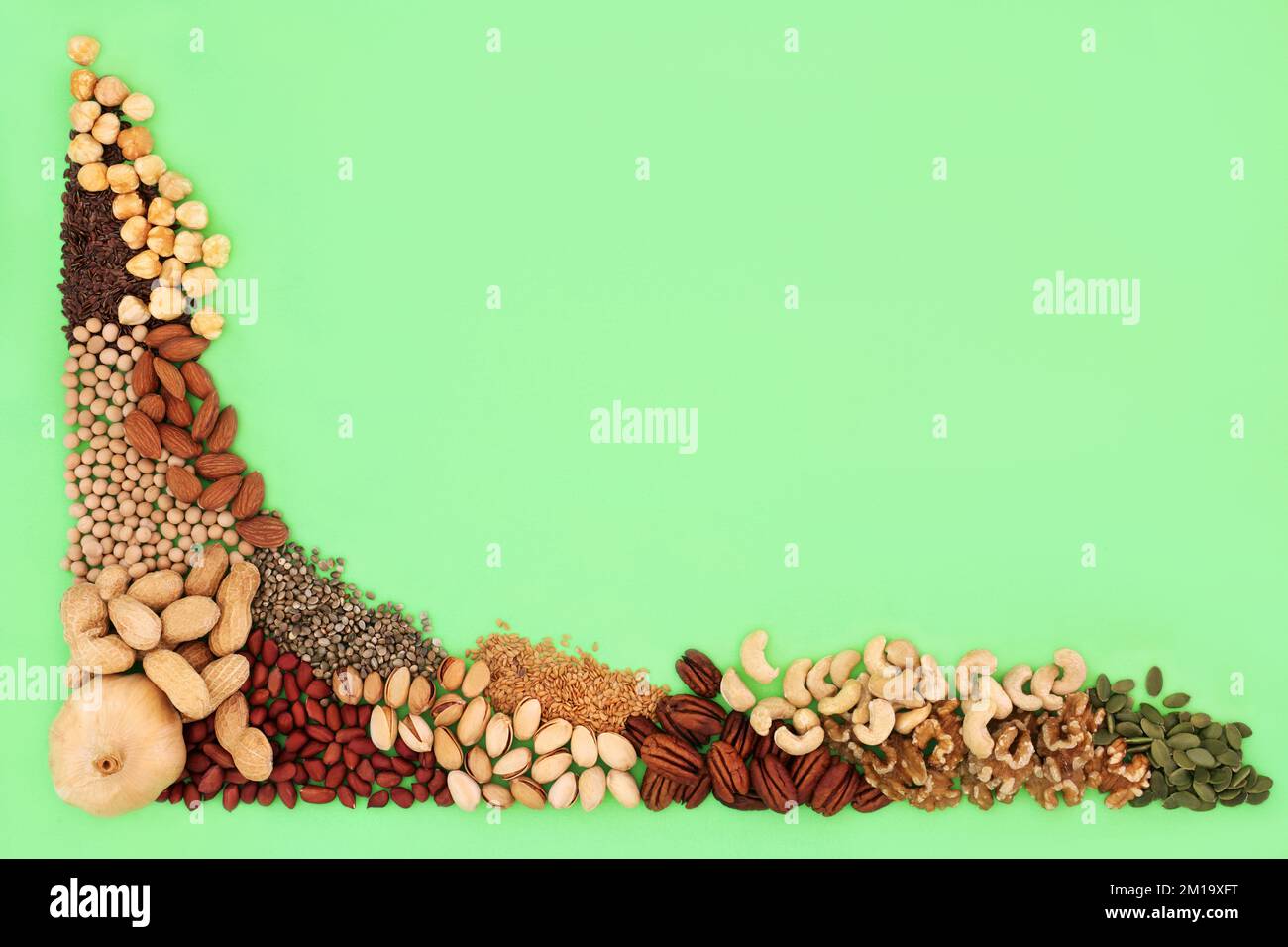 Health food collection high in lipids. Ingredients contain unsaturated