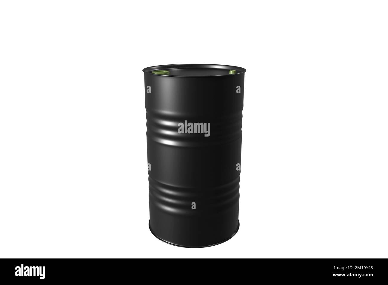 One Black Metal Barrel with Oil isolated on white. Natural resources