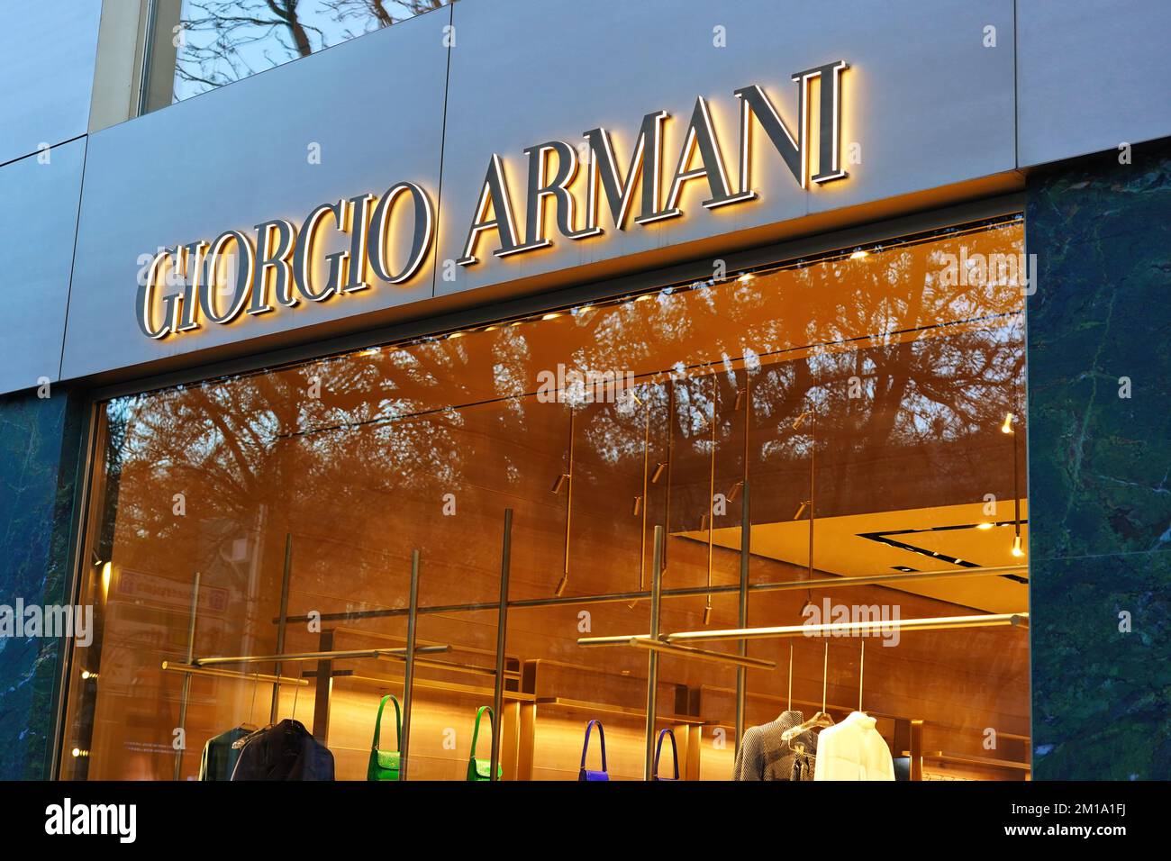 Giorgio Armani Luxury Clothing Store at Night in Hamburg, Germany Editorial  Stock Image - Image of design, front: 199963634
