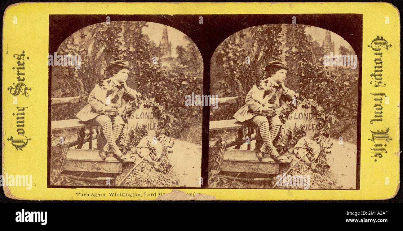 Turn again, Whittington, Lord Ma[yor of London] , Tramps, Children, Cats Stock Photo