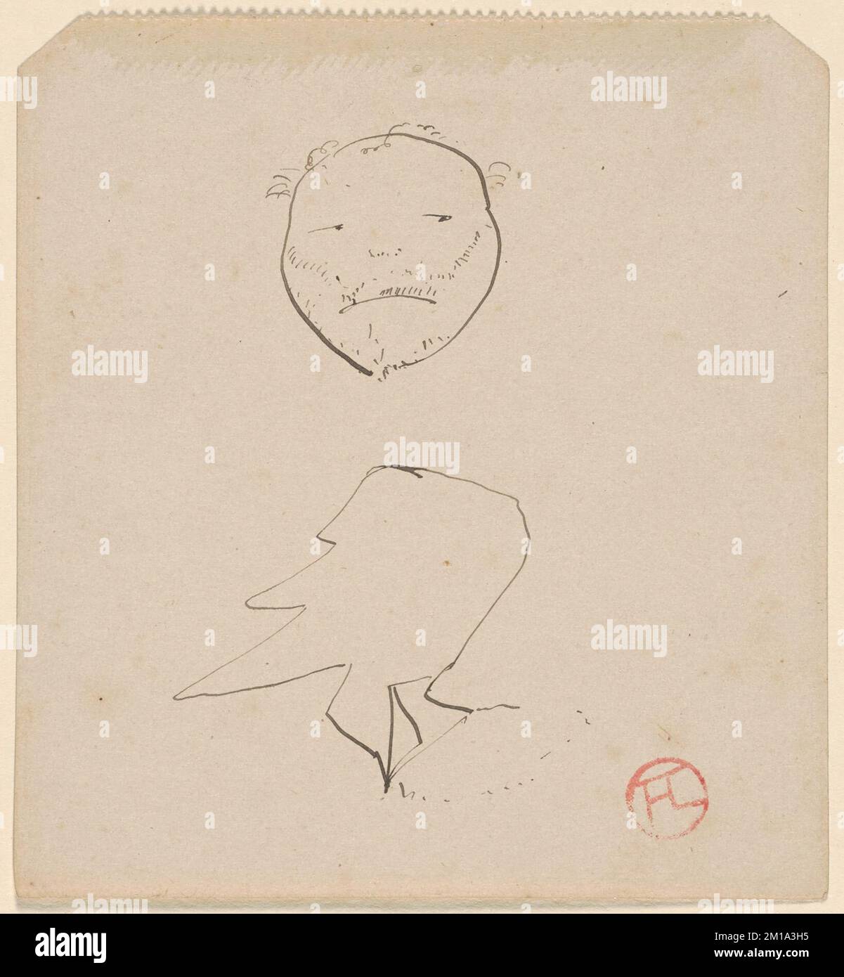 Two faces, one in profile, one faces forward ,. Henri de Toulouse ...