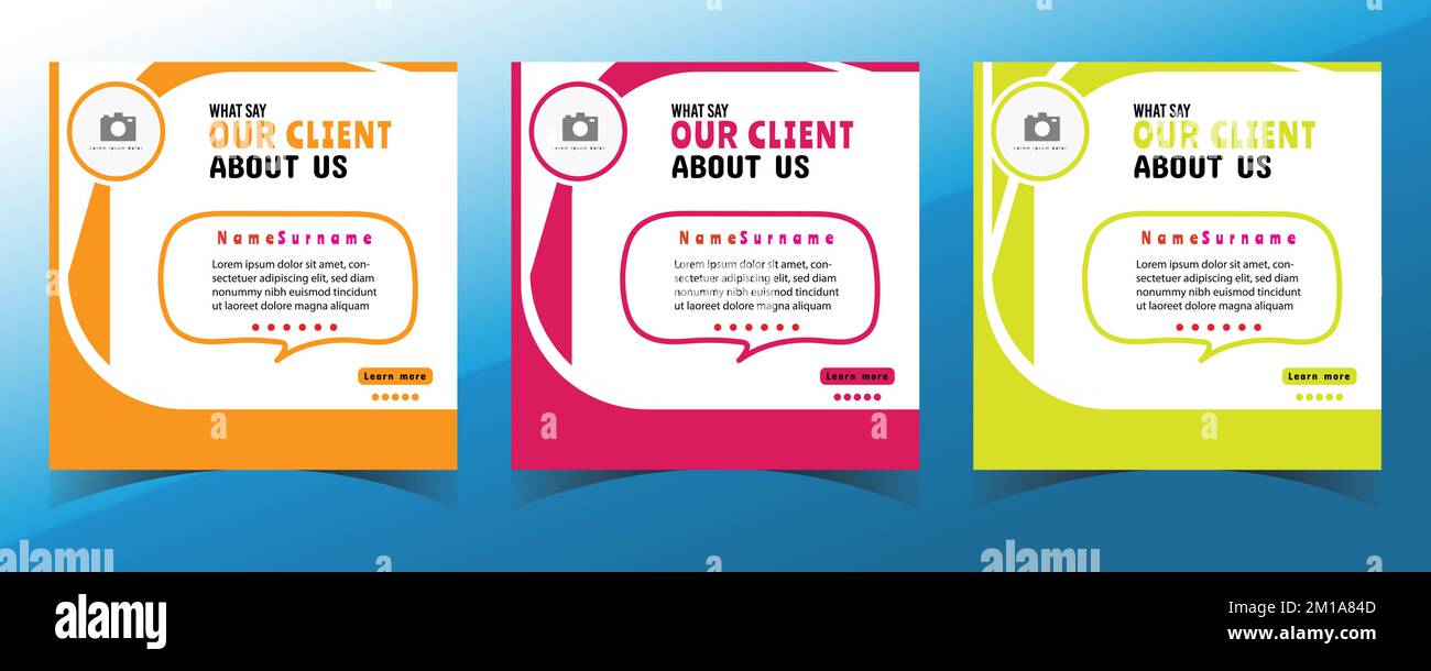 Modern and creative client testimonial social media post design